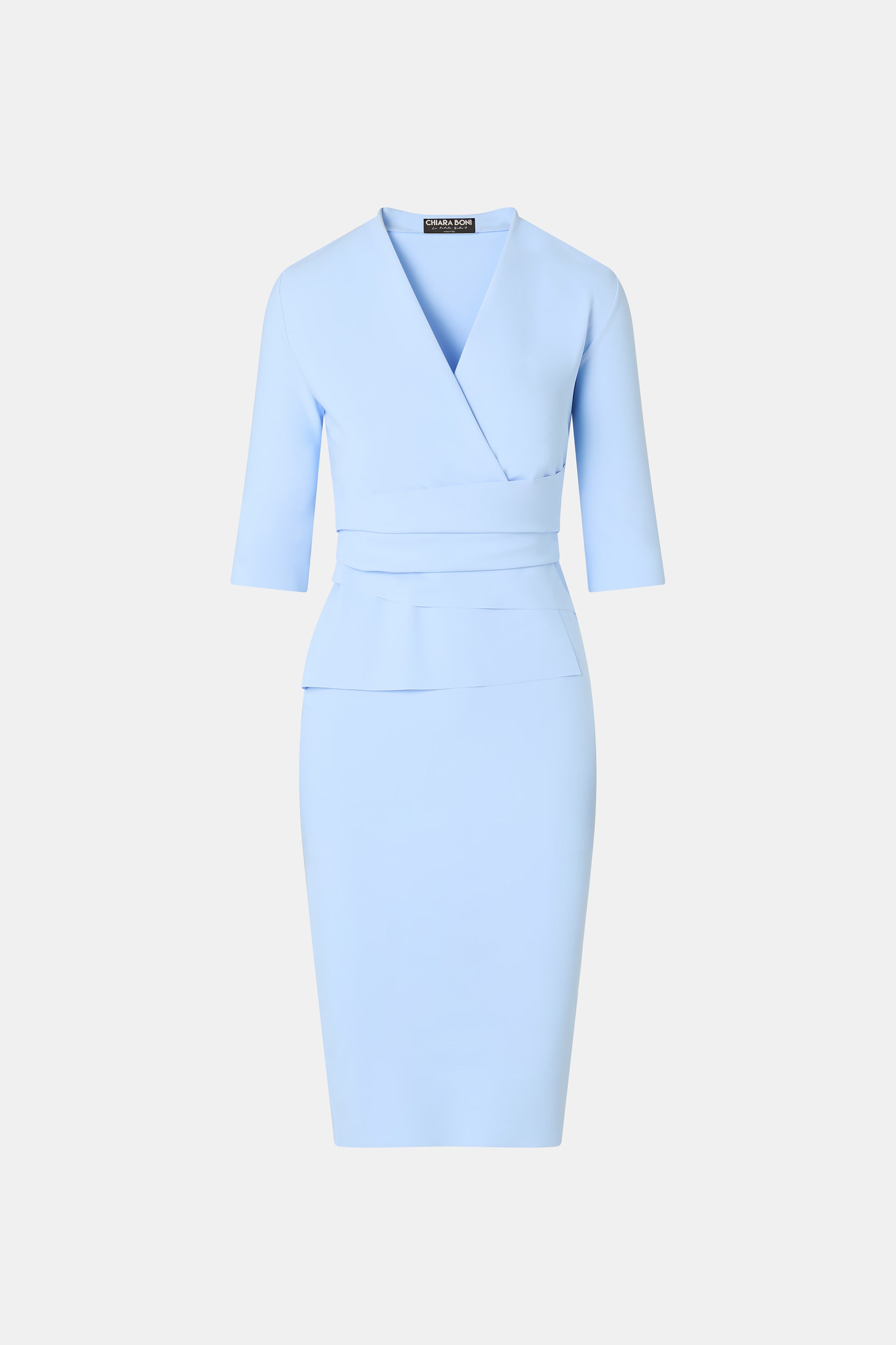 chiara boni blue dress Chiara Boni La Petite Robe Leilani Velvet ZP Dress in Catalina Blue, Size 44