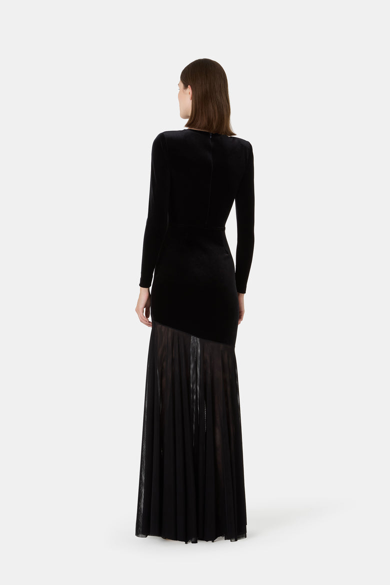 Janina Velvet And Tulle Gown   4