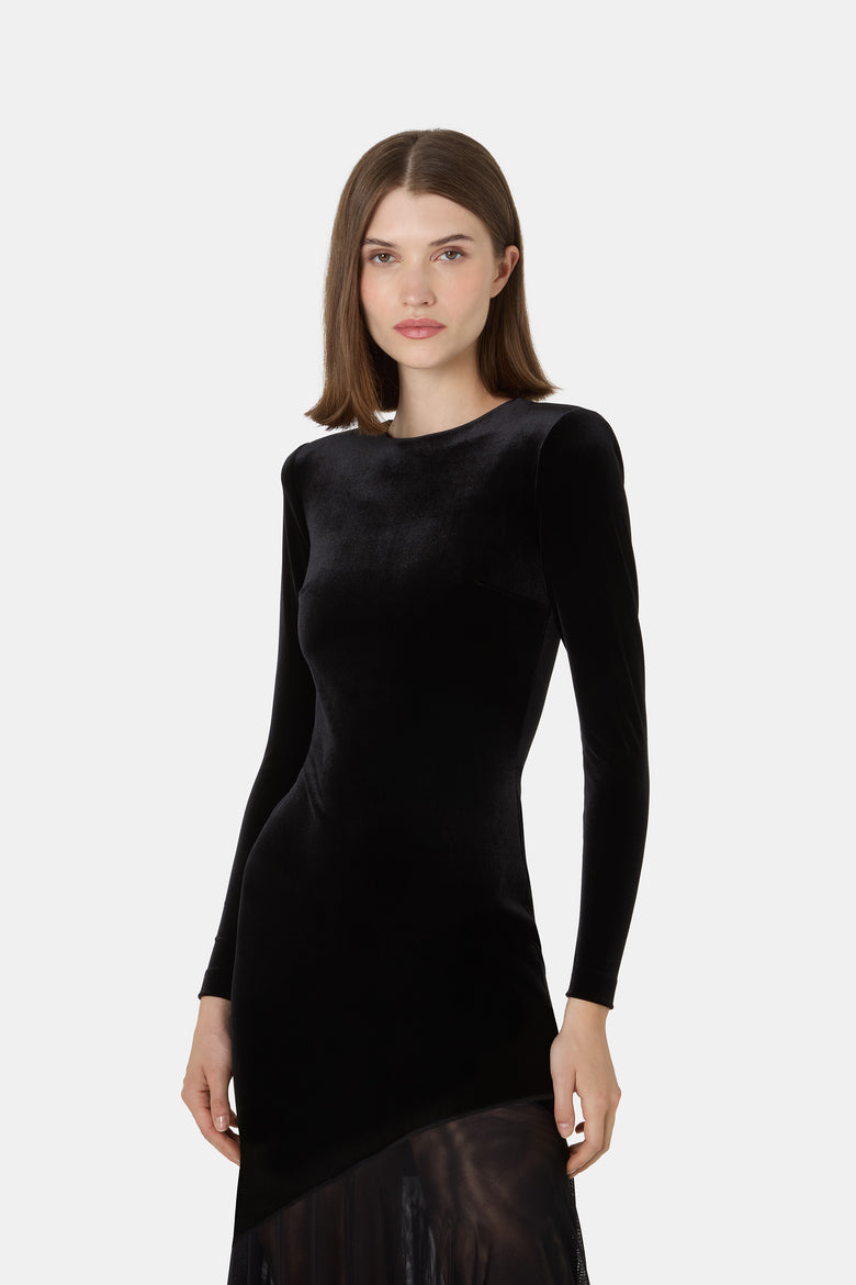 Janina Velvet And Tulle Gown   5