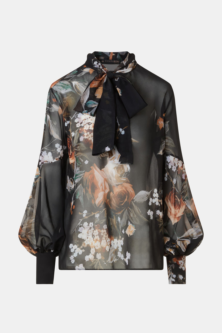 Camicia Noil In Georgette Stampata   1