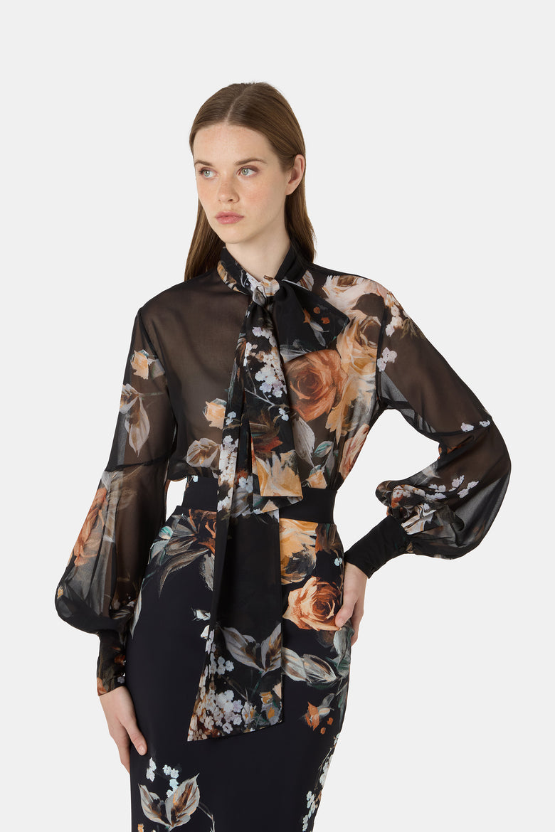 Camicia Noil In Georgette Stampata   5