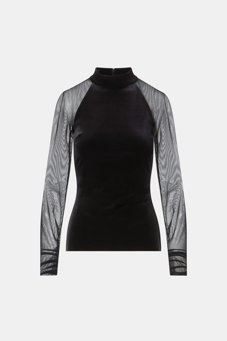 Islu Tulle And Velvet Top   1