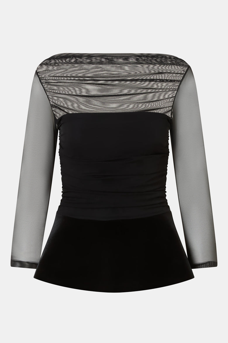 Mausi Velvet And Tulle Top   1
