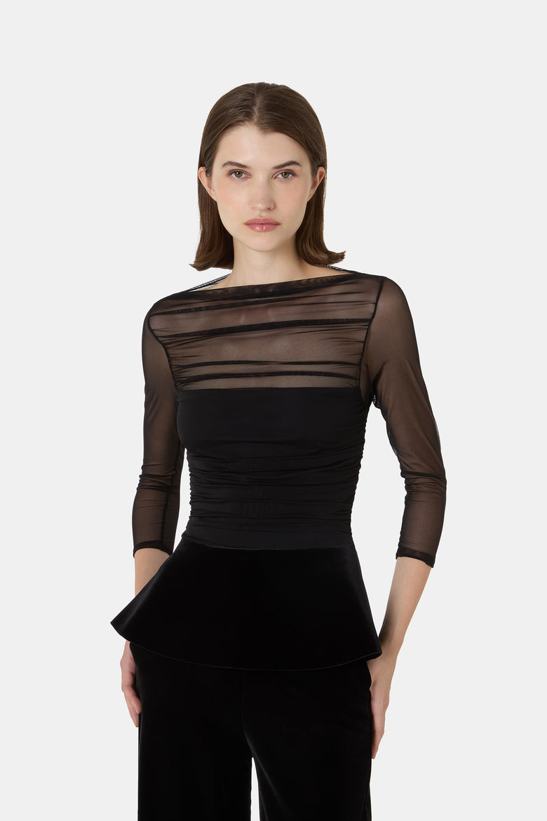 Mausi Velvet And Tulle Top   5